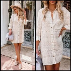 Vici Dolls Train Of Thought Dress In Taupe And Cream Size Large Boho Chic